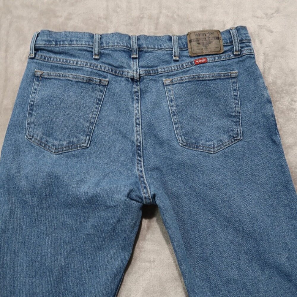 Wrangler Jeans Mens 38x30 Blue Flex Fit Straight Cowboy Western Rancher Rodeo - Picture 3 of 12